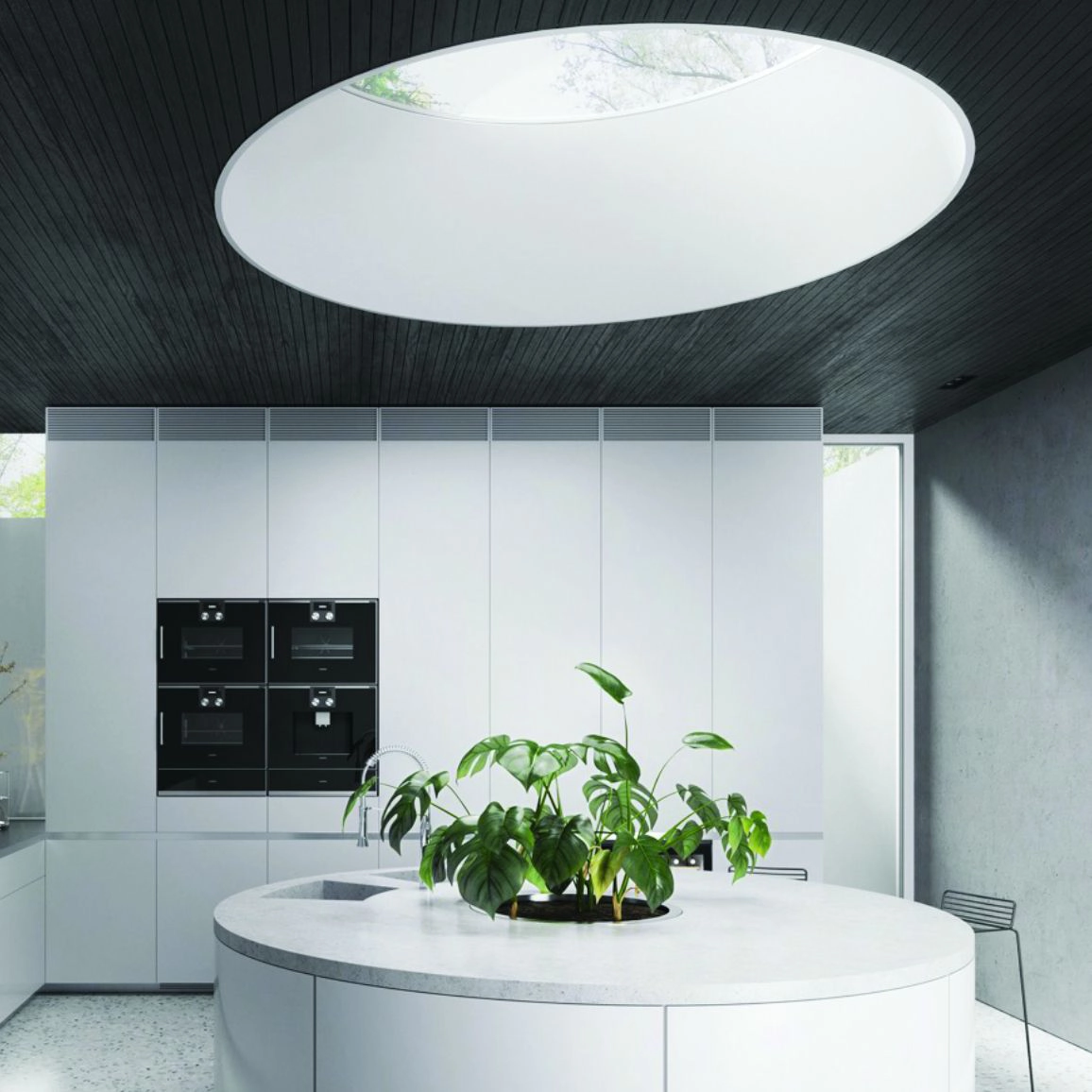 round skylight for kitchen